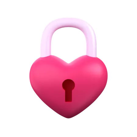 Love Padlock Valentine 3 D Icon 3D Icon