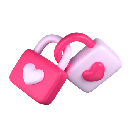 Love Padlocks  3D Icon