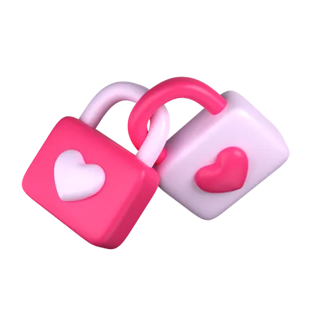 Love Padlocks Valentine 3 D Icon 3D Icon