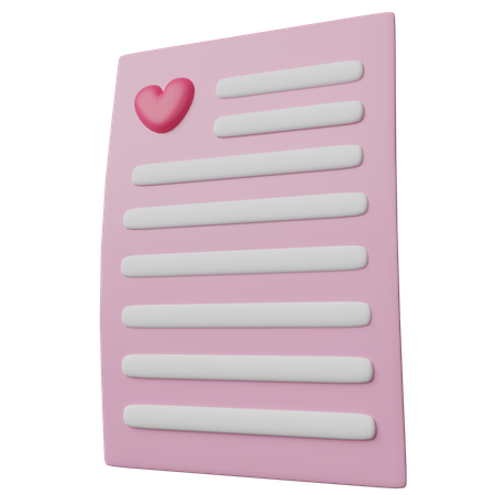 Love Paper  3D Icon