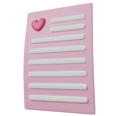 Love Paper  3D Icon