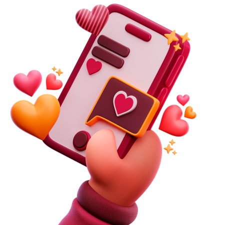 Love Phone Message  3D Icon