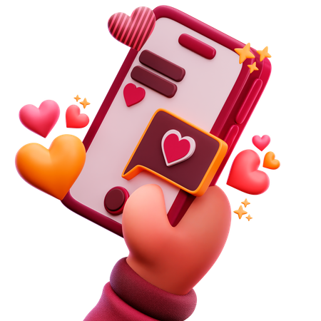 Love Phone Message 3D Icon