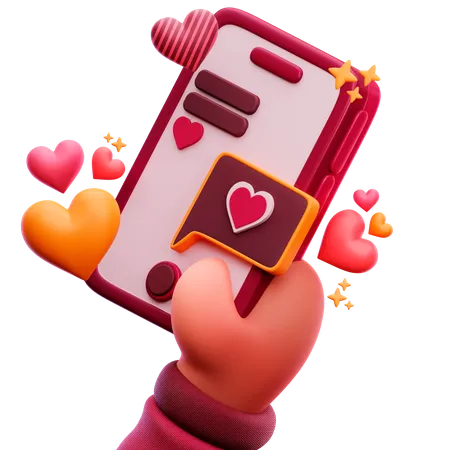 Love Phone Message 3D Icon