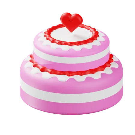 Love Pink Cake  3D Icon
