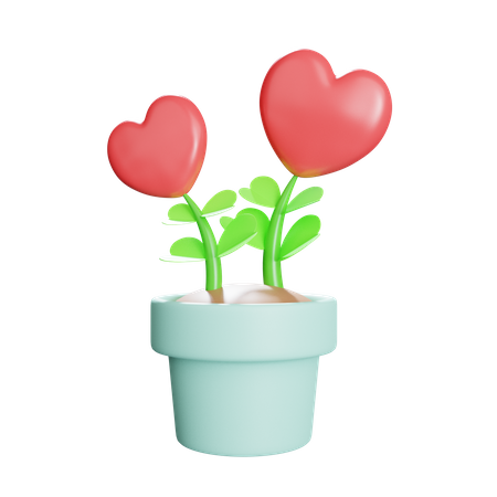 Love Plant  3D Illustration