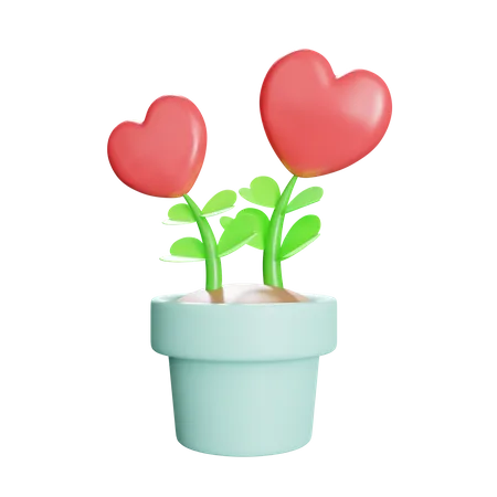 Love Plant  3D Illustration