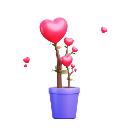 Love plant  3D Illustration