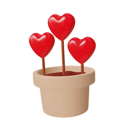 These Are 3 D Love Plant Icons Commonly Used In Design And Games 3D Icon