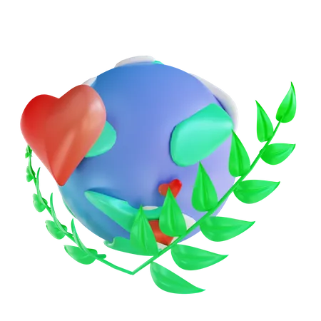 3 D Illustration Love The Earth And Its Plants 3D Illustration