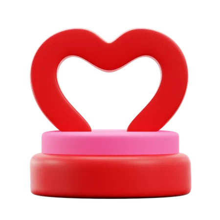 Heart Shaped Arch Wedding Party Podium Stage 3 D Icon Illustration Render Design 3D Icon