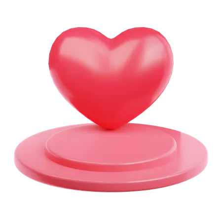 Love Podium With Heart 3D Icon