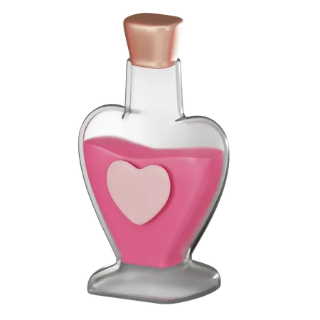 Heart Shaped Love Potion Perfume Perfect For Romantic Occasions Valentines Day And Expressing Passionate Emotions 3 D Render Illustration 3D Icon