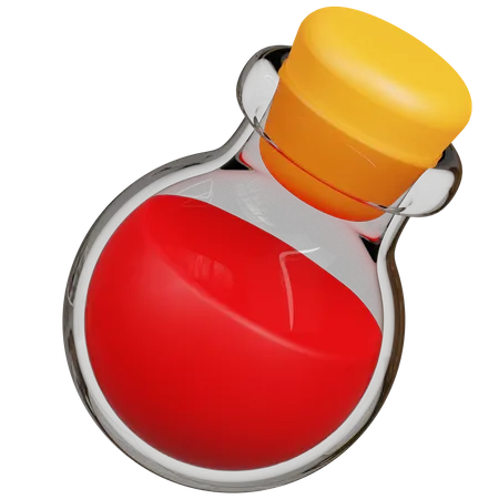Red Potion Inside Of Clear Jar For Website And Game 3D Icon