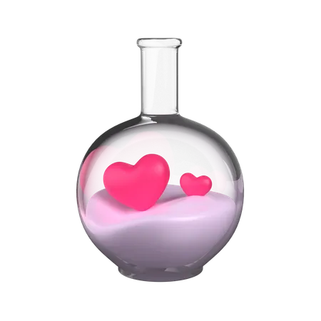 Love Potion In Glass Bottle Valentine 3 D Icon 3D Icon