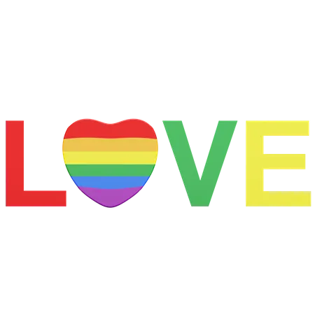 Love Rainbow Pride 3D Illustration
