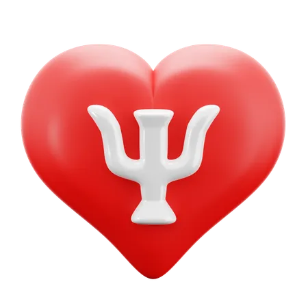 Haert With Psychology Logo Symbol For Love Relationship Psychology Mental Health Therapy Consultan 3 D Icon Illustration Render Design 3D Icon