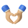 love reversed hand 3d logo