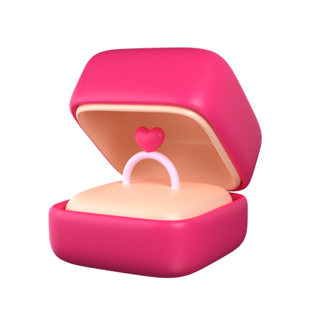 Love Ring Box 3D Icon