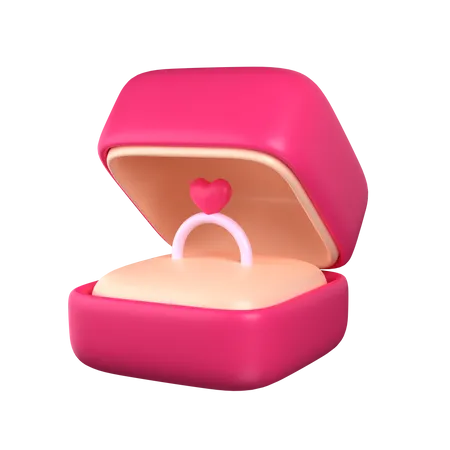 Love Ring Box 3D Icon