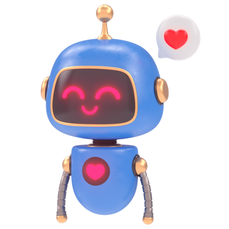 Love Robot  3D Illustration