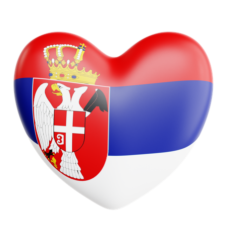 Love Serbia  3D Icon