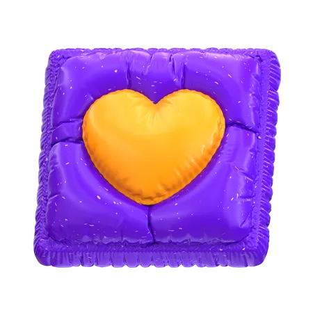 3 D Abstract Inflated Shape Love Pillow 3D Icon