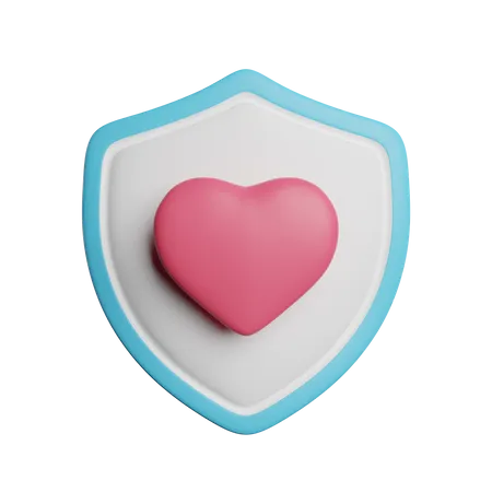 Shield Of Heart Love 3D Icon