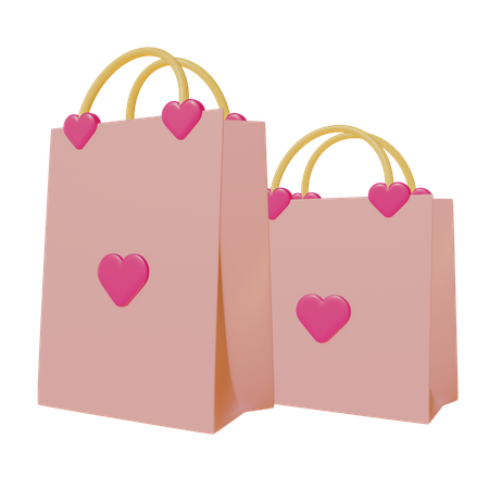 Love Shopping Bag  3D Icon