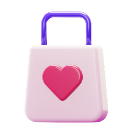 LOVE SHOPPING BAG  3D Icon