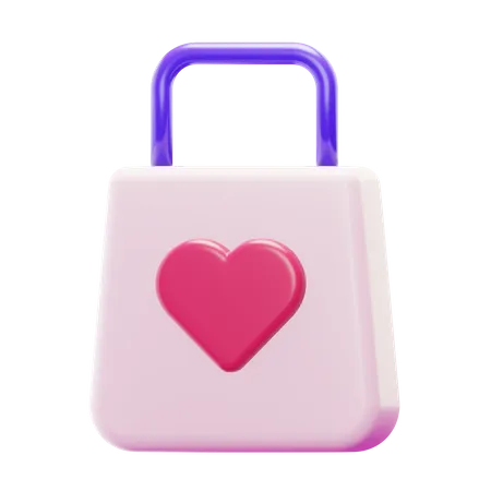 LOVE SHOPPING BAG  3D Icon