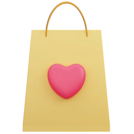 Love Shopping Bag  3D Icon