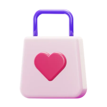 LOVE SHOPPING BAG 3D Icon