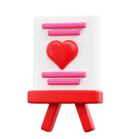Love Sign Board  3D Icon