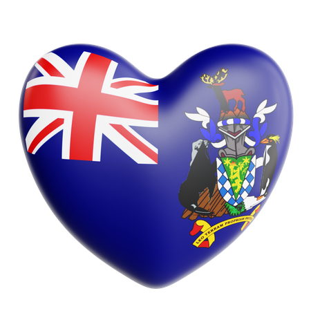 Love South Georgia and the South Sandwich Islands  3D Icon