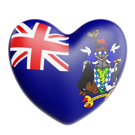 Love South Georgia and the South Sandwich Islands  3D Icon