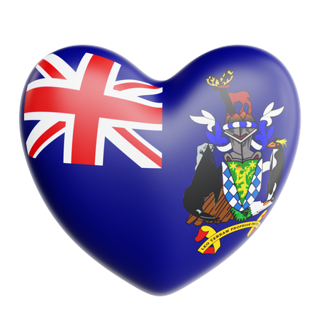 Love South Georgia and the South Sandwich Islands  3D Icon