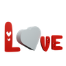 3d love sticker illustration
