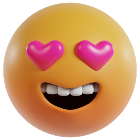 Love Struck Emoji  3D Icon