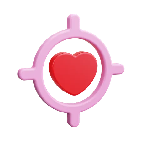 Love Target  3D Icon