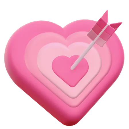 Lovely Valentines Day 3 D Icon Set About Love Target And Love Goal 3D Icon