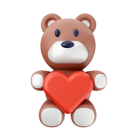 Love Teddy Bear  3D Icon