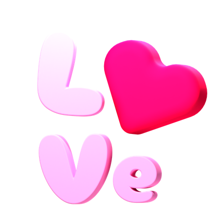 Love Text  3D Icon