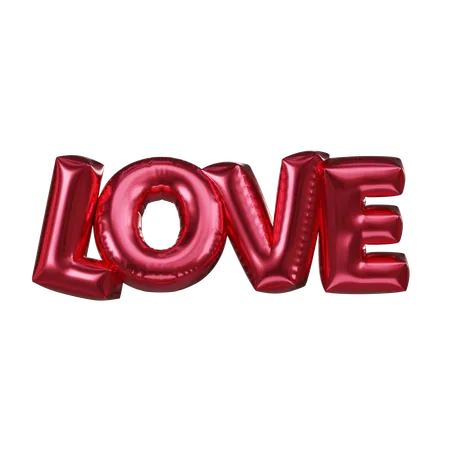 High Resolution 3 D Rendering Of The Word LOVE In Shiny Inflatable Text Symbolizing Romance And Passion 3D Icon