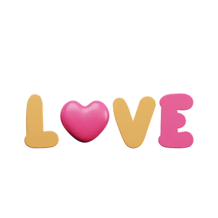 Love Text  3D Icon