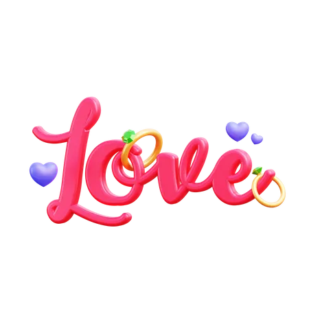 Love text  3D Illustration
