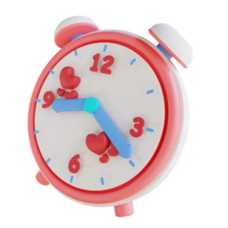 3 D Illustration Love Valentine Clock 3D Icon