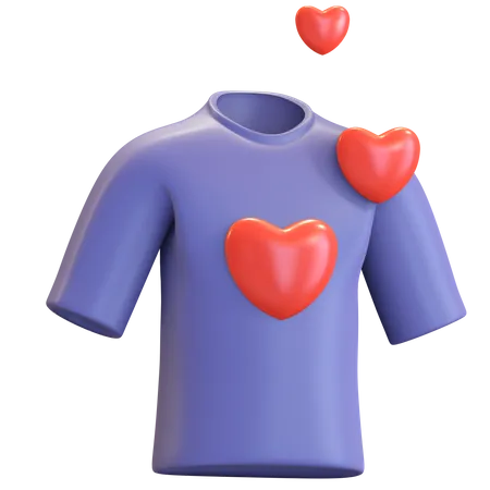 T Shirt Love Icon Valentine Day Symbol 3 D Render Illustration 3D Illustration
