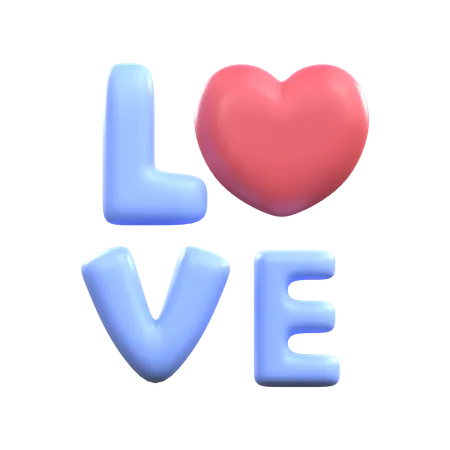 LOVE TYPOGRAPHY  3D Icon