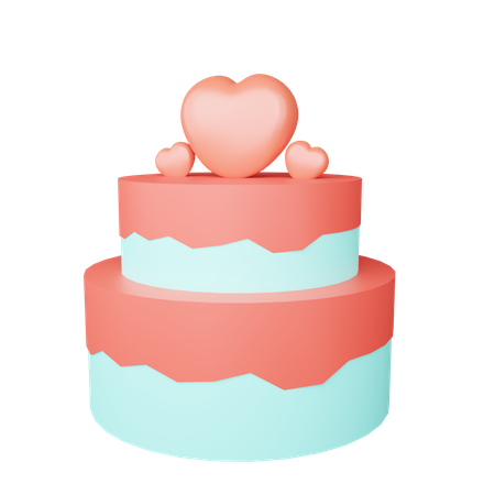 Love Wedding Cake 3D Illustration